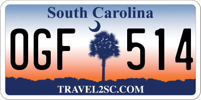 SC license plate OGF514