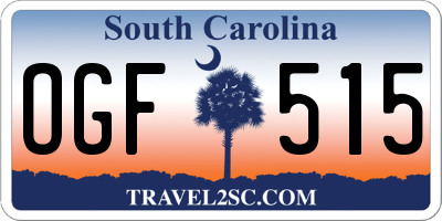 SC license plate OGF515