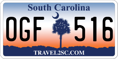 SC license plate OGF516