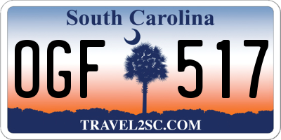 SC license plate OGF517