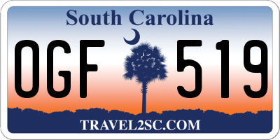 SC license plate OGF519