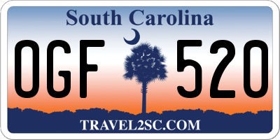 SC license plate OGF520