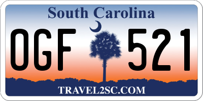 SC license plate OGF521