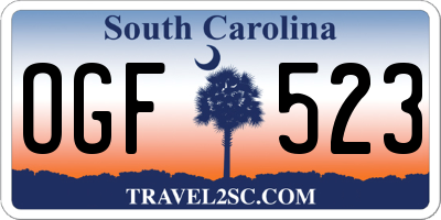 SC license plate OGF523