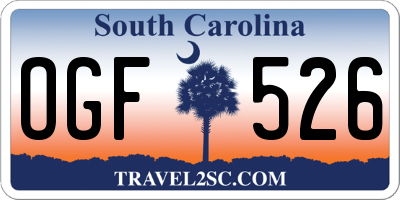 SC license plate OGF526