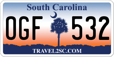 SC license plate OGF532