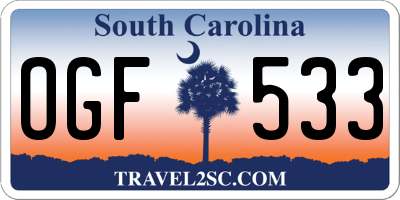 SC license plate OGF533