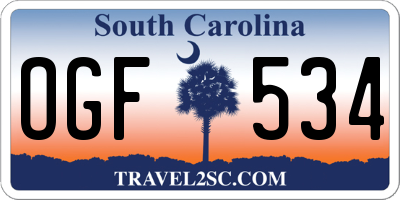 SC license plate OGF534