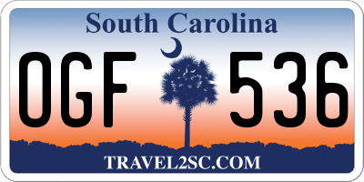 SC license plate OGF536