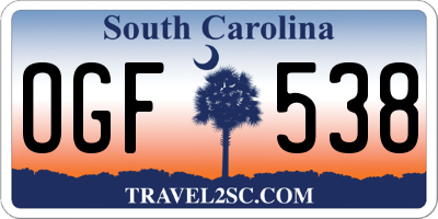 SC license plate OGF538