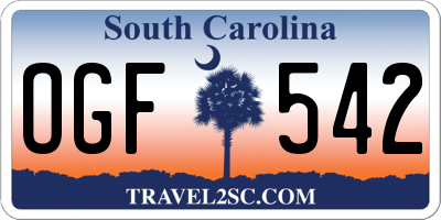 SC license plate OGF542
