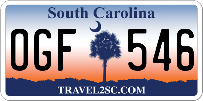 SC license plate OGF546