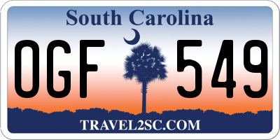 SC license plate OGF549