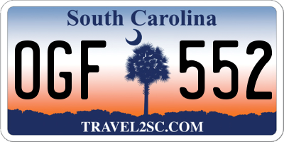 SC license plate OGF552
