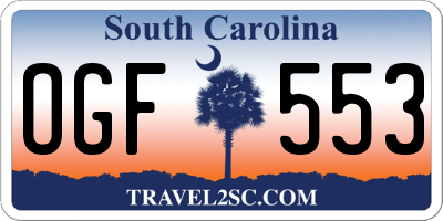 SC license plate OGF553