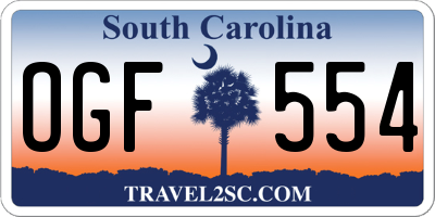SC license plate OGF554
