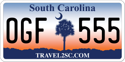SC license plate OGF555