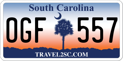SC license plate OGF557