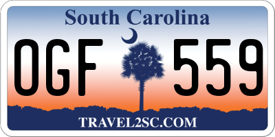 SC license plate OGF559
