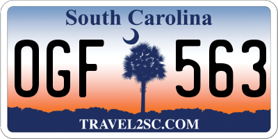SC license plate OGF563