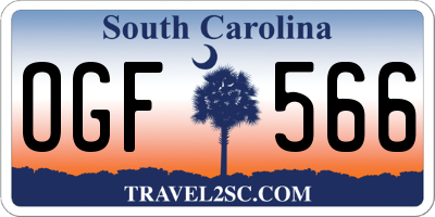SC license plate OGF566