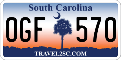 SC license plate OGF570