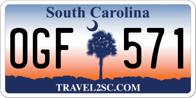 SC license plate OGF571
