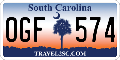 SC license plate OGF574