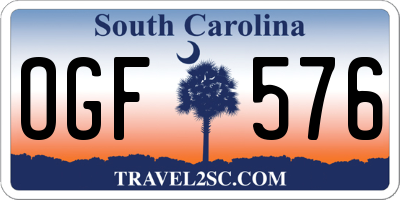 SC license plate OGF576