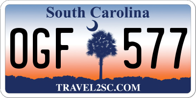 SC license plate OGF577