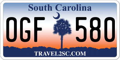 SC license plate OGF580