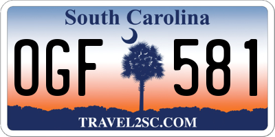SC license plate OGF581