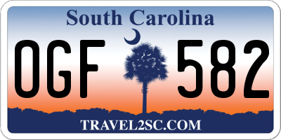 SC license plate OGF582