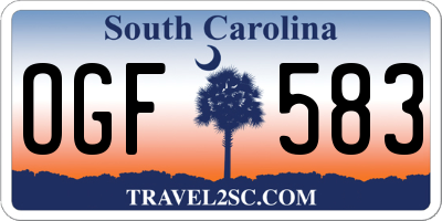 SC license plate OGF583