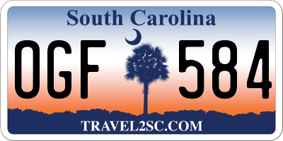 SC license plate OGF584