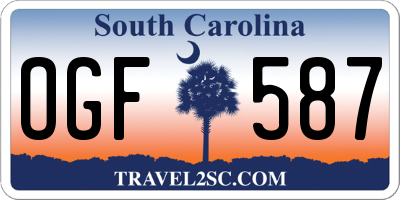 SC license plate OGF587