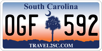 SC license plate OGF592