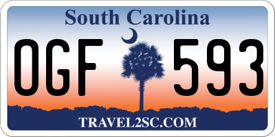 SC license plate OGF593
