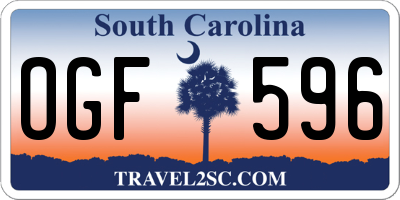 SC license plate OGF596
