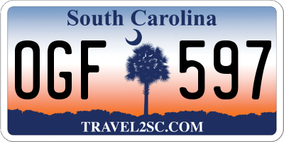 SC license plate OGF597