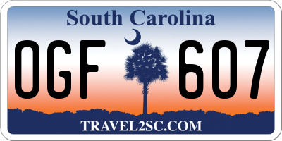 SC license plate OGF607