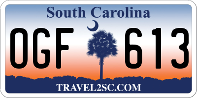 SC license plate OGF613