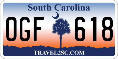 SC license plate OGF618