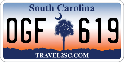 SC license plate OGF619