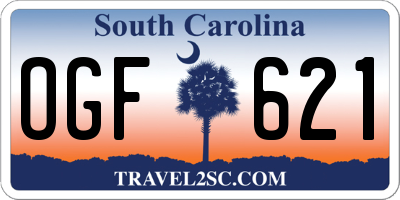 SC license plate OGF621