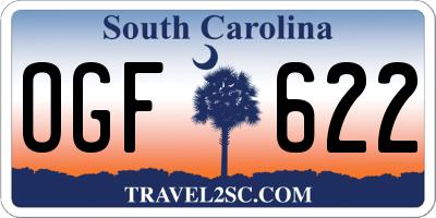 SC license plate OGF622