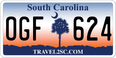 SC license plate OGF624
