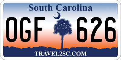 SC license plate OGF626