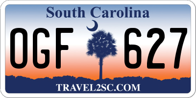 SC license plate OGF627