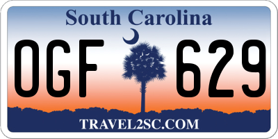 SC license plate OGF629